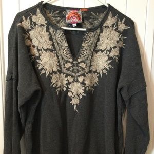 Johnny Was Thermal Embroidered Shirt Size XL